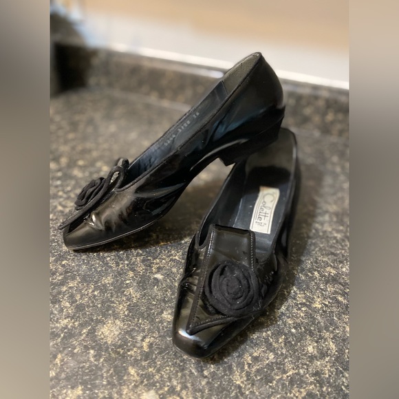 COLETTE Italian Made Black Patten Heel Loafers Shoes Size  6 - Picture 9 of 12